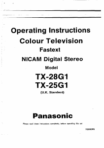 Manual Panasonic TX-25G1 Television