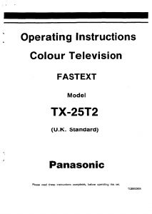 Manual Panasonic TX-25T2 Television