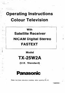 Manual Panasonic TX-25W2A Television