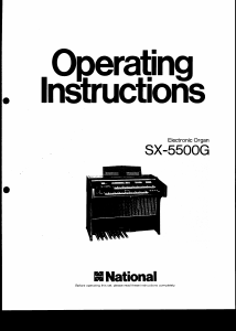 Manual National SX-5500G Organ