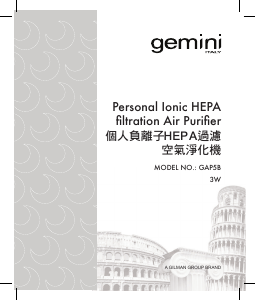 Manual Gemini GAP5B Air Purifier