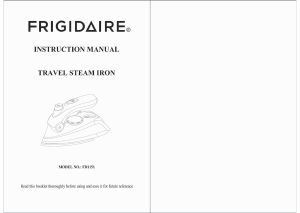 Manual Frigidaire FD1151 Iron