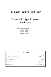 Manual Daewoo RNH3210SCH Fridge-Freezer