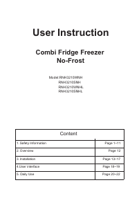 Руководство Дэу RNH3210SNH Холодильник с морозильной камерой
