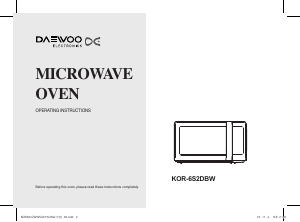 Manual Daewoo KOR-6S2DBW Microwave