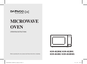 Manual Daewoo KOR-6S2BWG Microwave