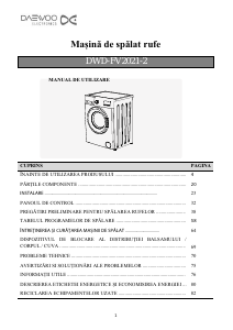 Manual Daewoo DWD-FV2021-2 Mașină de spălat