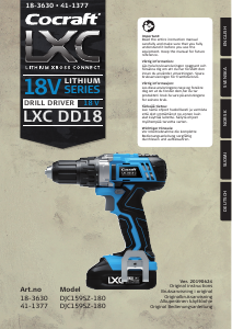 Bruksanvisning Cocraft DJC159SZ-180 Drill-skrutrekker