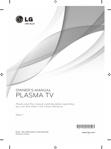 Bruksanvisning LG 50PB560V Plasma-TV