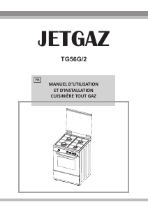 Mode d’emploi Jetgaz TG56G/2 Cuisinière