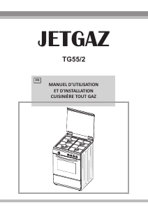 Mode d’emploi Jetgaz TG55/2 Cuisinière