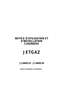 Mode d’emploi Jetgaz JC66MCIX Cuisinière