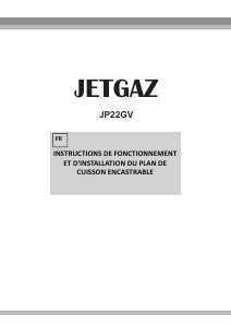 Mode d’emploi Jetgaz JP22GV Table de cuisson