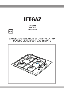 Mode d’emploi Jetgaz JP4GTDF2 Table de cuisson
