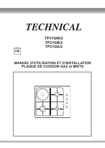 Mode d’emploi Technical TP31GB/2 Table de cuisson