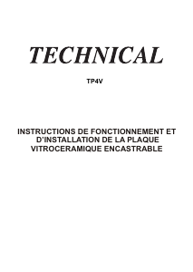Mode d’emploi Technical TP4V Table de cuisson