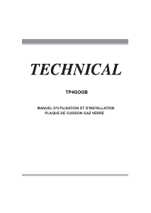 Mode d’emploi Technical TP4GOGB Table de cuisson