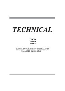 Mode d’emploi Technical TP4GW Table de cuisson