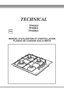 Mode d’emploi Technical TP4GB/2 Table de cuisson