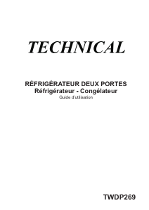 Mode d’emploi Technical TWDP269 Réfrigérateur combiné