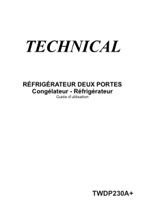 Mode d’emploi Technical TWDP230A+ Réfrigérateur combiné