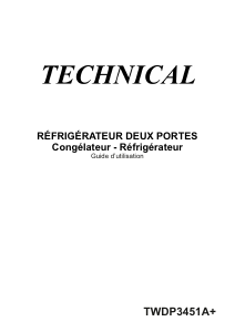 Mode d’emploi Technical TWDP3451A+ Réfrigérateur combiné