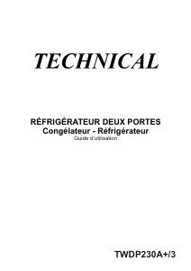 Mode d’emploi Technical TWDP230A+/3 Réfrigérateur combiné
