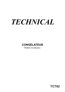 Mode d’emploi Technical TCT62 Congélateur
