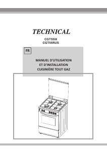 Mode d’emploi Technical CGT55IX Cuisinière