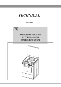 Mode d’emploi Technical CGT551 Cuisinière