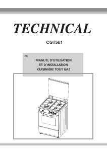 Mode d’emploi Technical CGT561 Cuisinière