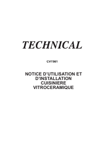 Mode d’emploi Technical CVT561 Cuisinière