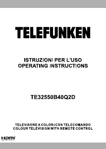 Manuale Telefunken TE32550B40Q2D LED televisore