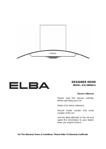 Manual Elba INFINITO EH-J9088(SS) Cooker Hood