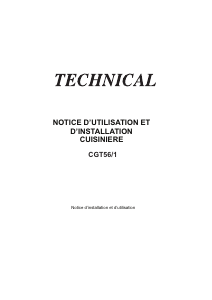 Mode d’emploi Technical CGT56/1 Cuisinière