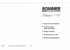 Bedienungsanleitung Rommer Olimpic 1100 Waschmaschine