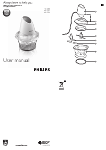 Brugsanvisning Philips HR1396 Minihakker