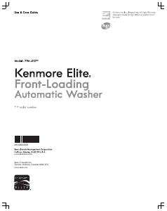Manual Kenmore 796.41072 Washing Machine