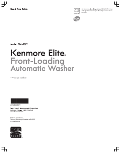 Manual Kenmore 796.41073 Washing Machine