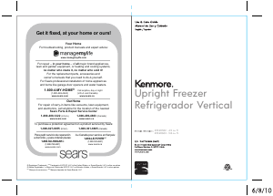 Manual Kenmore 255.20602 Freezer