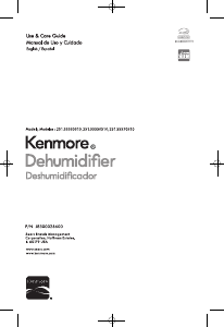 Manual Kenmore KM70 Dehumidifier