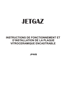 Mode d’emploi Jetgaz JP4VB Table de cuisson