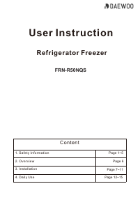 Manual Daewoo FRN-R50NQS Fridge-Freezer