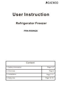 Bruksanvisning Daewoo FRN-R50NQS Kyl-frys