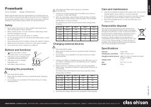 Käyttöohje Clas Ohlson HTD455100A Kannettava laturi