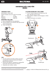 Bruksanvisning Biltema 22-198 Mobilhållare