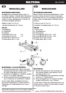 Bruksanvisning Biltema 27-0500 Mobilhållare