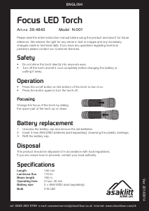 Manual Asaklit 36-4840 Flashlight