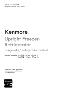 Manual Kenmore 111.22172 Refrigerator