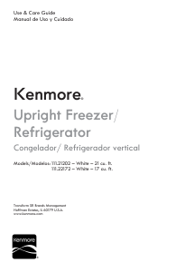 Manual Kenmore 111.21202 Refrigerator
